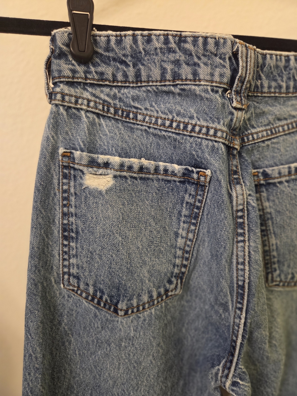 Zara Vintage Wear Blue Straight-Leg Jeans - Picture 6 of 7